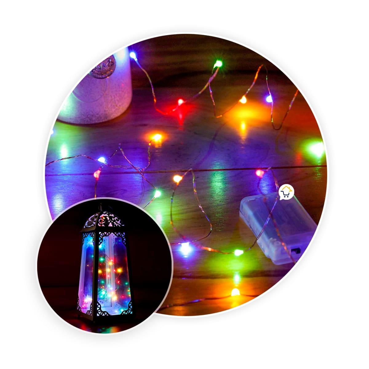 Luces Micro Led Fija Decoración X20 Led Luz Navidad Función Pila Multicolor TX20BM